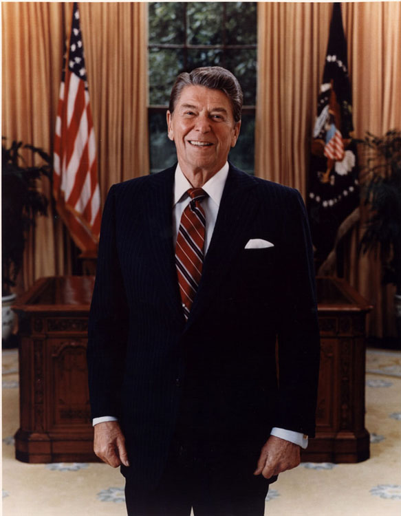 Auf dem Bild ist Ronald Reagan zu sehen