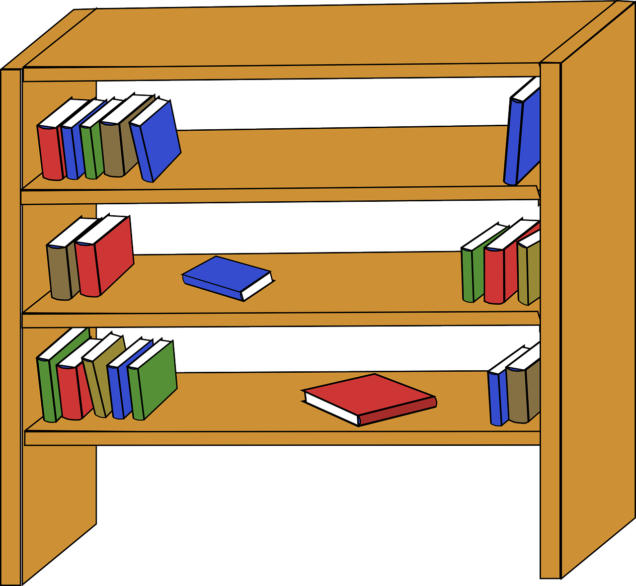 Auf dem Bild ist ein Bücherregal zu sehen