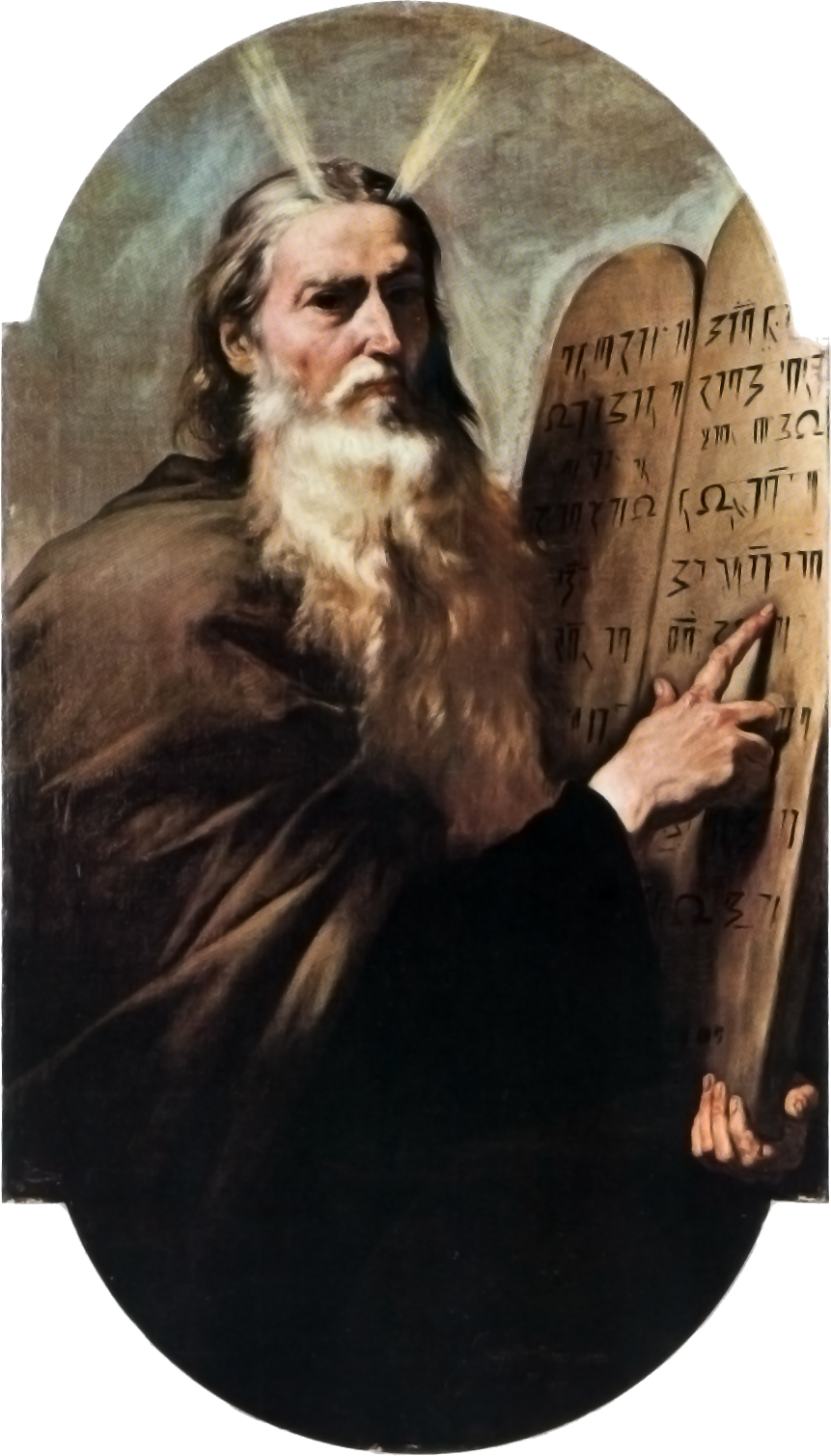 Auf dem Bild ist ein gemaltes Bild vom Propheten Moses zu sehen